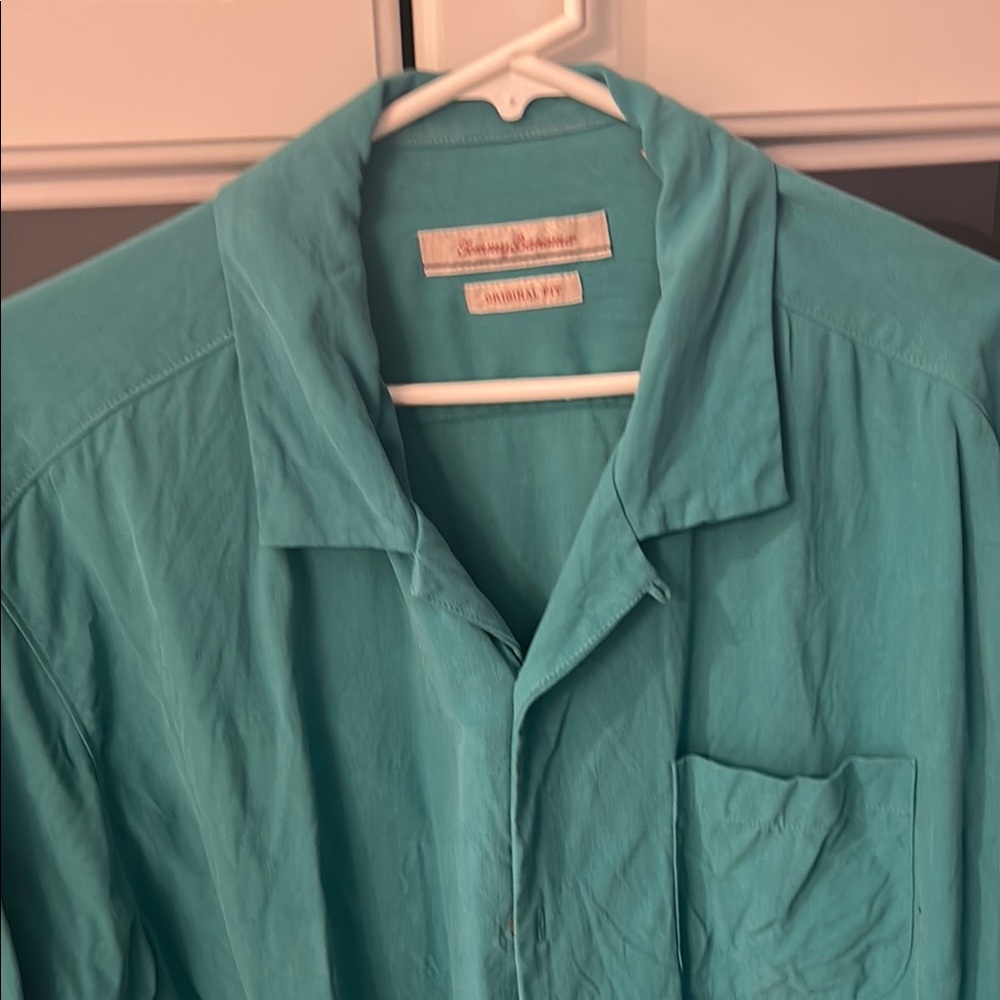 Hundred percent silk button-down dress shirt